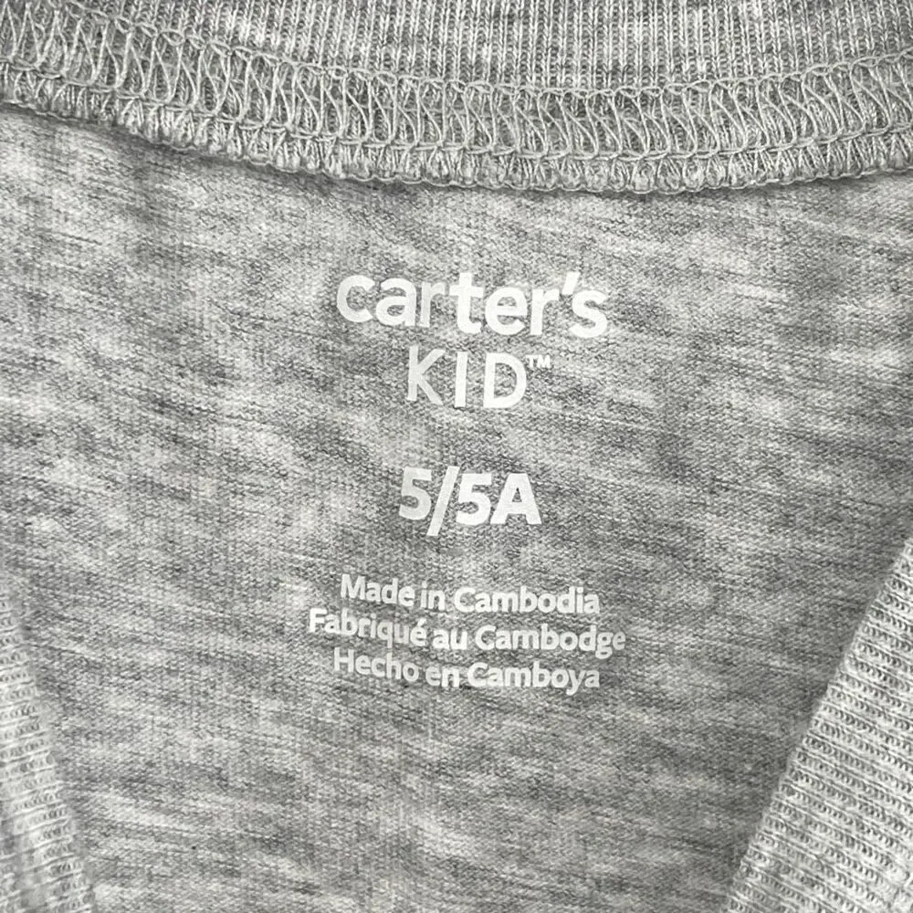 Carter’s Kids Black Is Beautiful Graphic Tee Size 5 Gray Short Sleeve T-Shirt